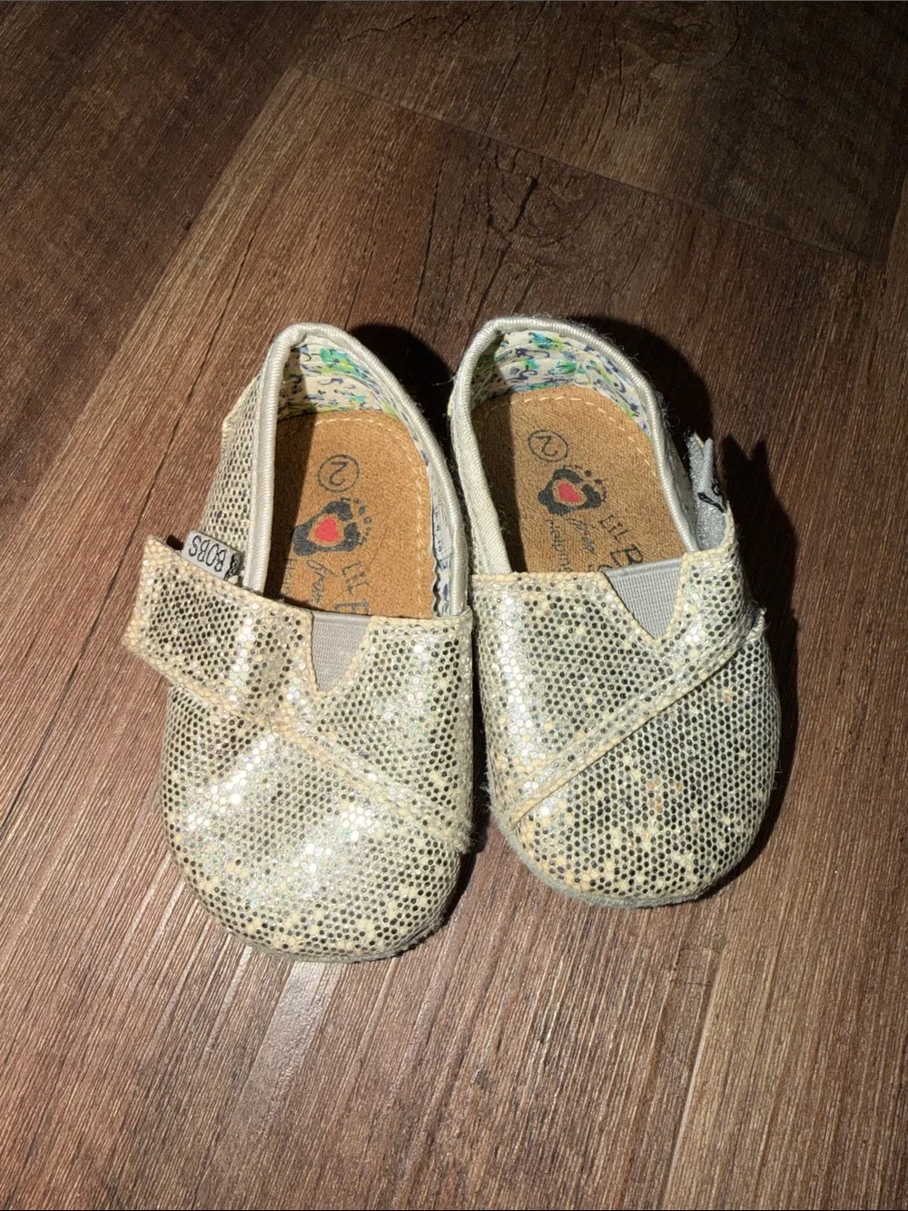 Baby Toms Silver Sparkle Shoes - Size 2